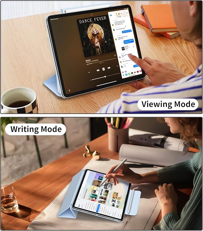 Magnetic Case for iPad Air 13 Inch M3/M2 (2025/2024) iPad Pro 12.9 inch 6th/5th Generation (2022/2021) | Auto Sleep/Wake | Pencil Pro &amp USB-C | Non-Slip PU Leather Protective Cover Black