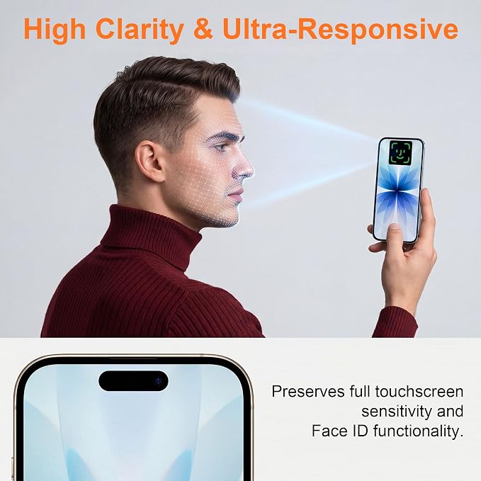 2 Pack for iPhone 17 Screen Protector - 6.3 Inch Tempered Glass Phone Screen Protector with Anti-Scratch Shatterproof Drop Impact Resistant HD Clear Anti-Fingerprint Easy Installation
