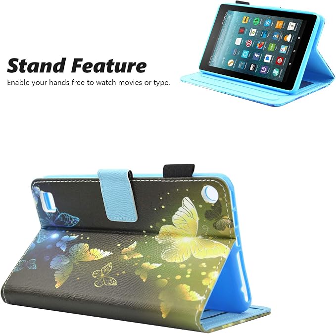 Case for Kindle Fire 7 TabletDteck Full Protective Flip Adjustable Stand Auto Wake/Sleep Smart Cover with Pencil Holder for Kindle Fire 7 Tablet 9th/7th/5th Generation 2019/2017/2015 ReleaseKing Dog