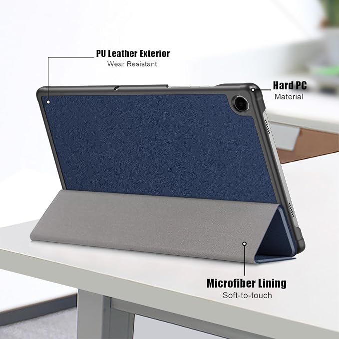 Gylint Folding Folio Stand Case for Galaxy Tab A11+ Plus/A9+ Plus 11 Inch Ultra-Thin PU Leather Smart Cover with Auto Wake/Sleep Black
