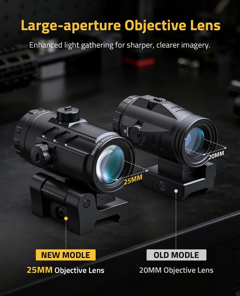 CVLIFE 3X Red Dot Magnifier with Quick-Release and Flip-to-Side Mount,2.95in Eye Relief,Absolute and Lower 1/3 Co-Witness Red Dot Sight with Magnifier,1000G Shockproof & IP67 Waterproof