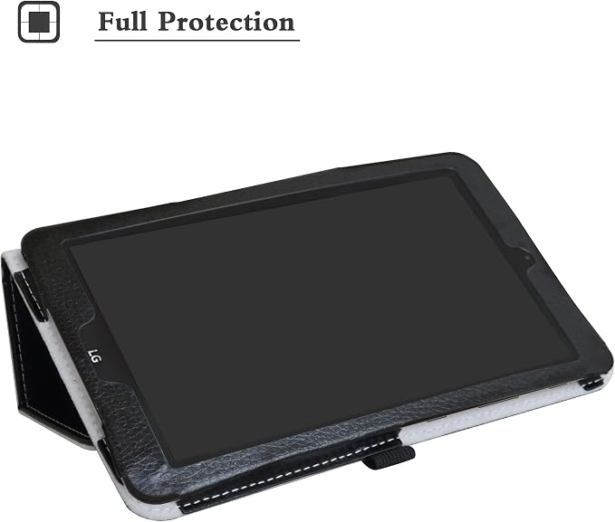 Mama Mouth Black Leather Folio Case for LG G Pad X2 8.0 Plus/Sprint G Pad F2 8.0 2-Folding Stand Cover Tablet Case