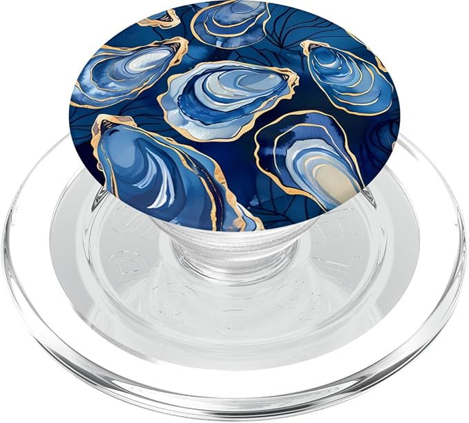 Exquisite Oysters in Blue and White Watercolors An Oyster PopSockets PopGrip for MagSafe
