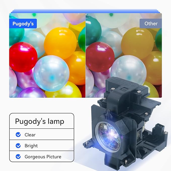 Pugody ET-LAE200 Premium Quality Replacement Projector Lamp Bulb with Housing for Panasonic PT-EX500E PT-EX500EL PT-EX600E PT-EX600EL PT-EW530E PT-EW530EL PT-EW630E PT-EW630EL PT-EZ570E PT-EZ570EL