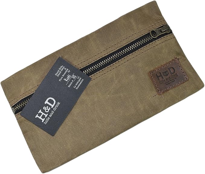 Hide &amp Drink All Purpose Utility &amp Charger Case for MacBook iPad &amp Laptop Handmade from Waxed Canvas (Charcoal Black)