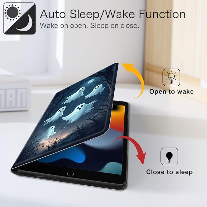 for iPad 11th Generation (A16 2025) 11 / iPad 10th Gen 10.9 2022 Case 360° Rotating PU Leather Stand Cover with Auto Sleep/Wake Shockproof TPU Backl Raccoon Perched