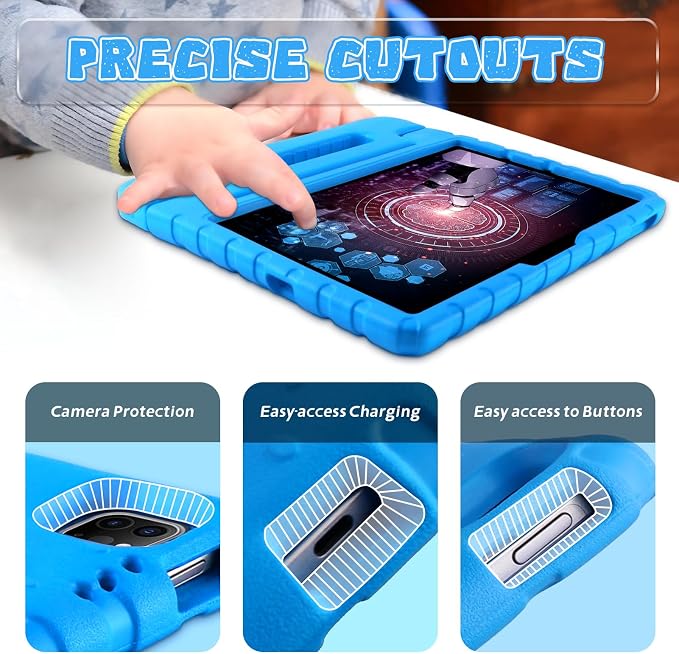 Heavy Duty Kids Case for iPad 10th/11th(A16) Pencil Holder Stand | Rugged Protection Cover for 11/10.9-inch iPad 2025/2022 Lightweight EVA Foam Anti-slip for Home School Travel Blue