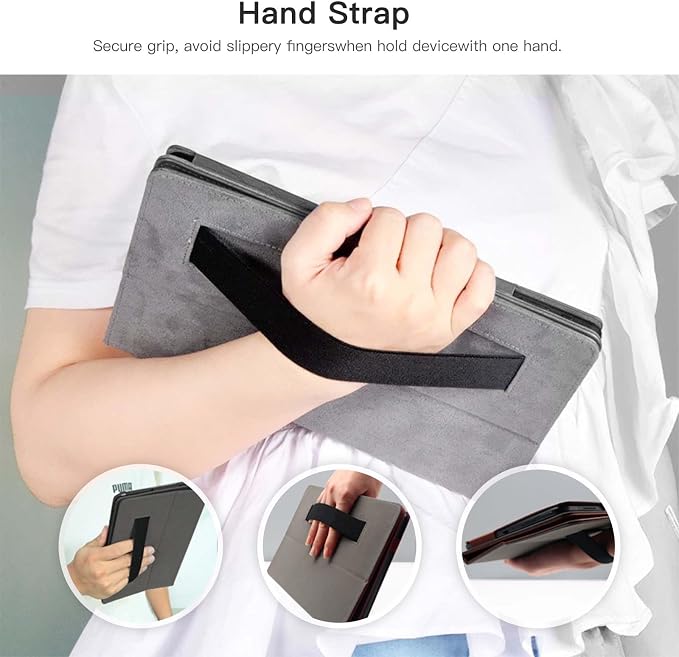 Tablet Case Cover for T-Mobile REVVL Tab 2 Android 15 Tablet 10.1 inchMulti-Viewing AnglesSlim Light Shell Stand Cover for T-Mobile REVVL Tab 2 with Hand Strap&amp Pencil HolderBrown