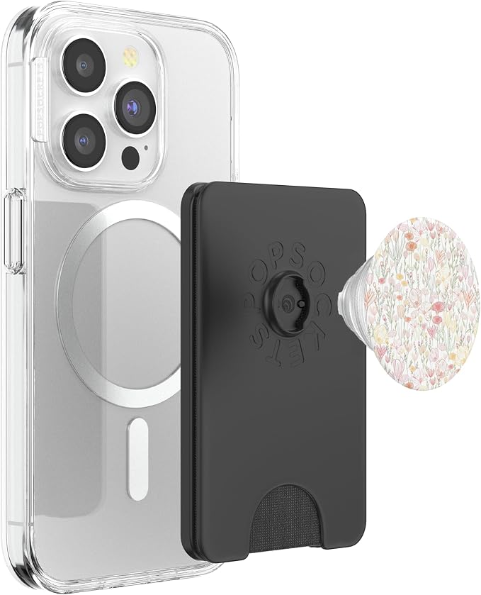 White Pastel Wildflower Floral Pattern PopSockets Adhesive PopGrip