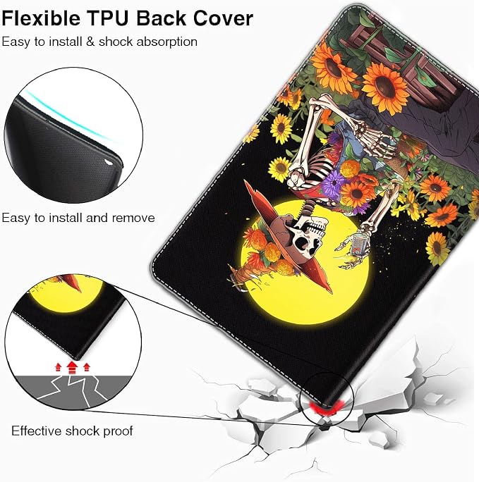 Case for iPad A16 11th Gen 11 Inch (2025) 10th Gen 10.9 Inch (2022) Model A3354 A3355 A3356 A2696 A2757 A2777 ，Slim Fit Standing Cover with Auto Sleep/Wake，Frog Playing Guitar