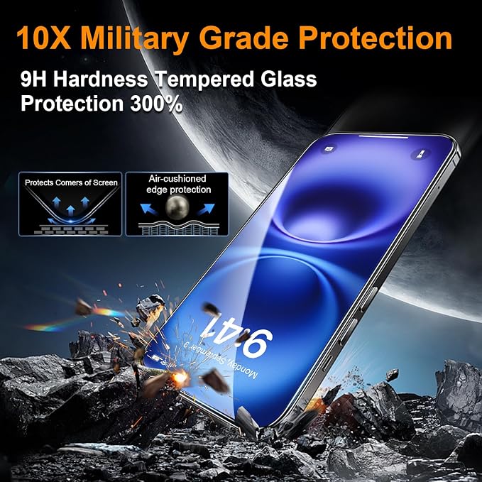 OneFish Screen Protector for iphone 13 Pro Max/14 Plus 9H Hardness HD Clarity Tempered Glass Film with Auto Dust-Elimination Bubble Free Easy Installation2Pack