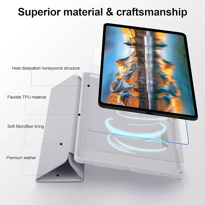 Case for Samsung Galaxy Tab S8 Plus 2022 / S7 FE 2021 / S7 Plus 2020 12.4 Case with S Pen Holder Dual Slim Folio Stand Protective Tablet Cover Multi-Angle Viewing Auto Wake/Sleep(Black)
