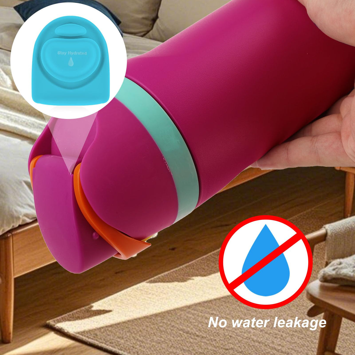 3pcs Replacement Stoppers for Owala FreeSip 24oz 32oz, BPA-Free Silicone Bottle Lid Replacement Parts for 19/24/32/40oz Bottle Mouth Plug Seal Gaskets Accessories (Blue, Carmine, Wine Red)