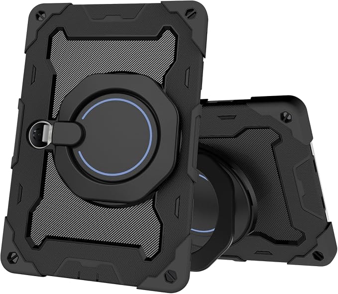 Tablet Case for Honor Pad 9 12.1 Kids Rainbow Heavy Duty Silicone Shockproof Case with Pencil Holder Shoulder Strap Rotating Fold Kickstand Hand Strap