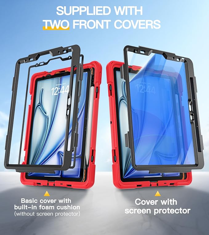 BRAECN Case for iPad Air 11 inch 2026(M4) 2025(M3) 2024(M2)iPad Pro 11 inch(4th/3rd/2nd/1st)&amp Air 10.9(5th/4th) Protective with Pencil Holder Screen Protector 360°Rotating Stand Handle Full Body