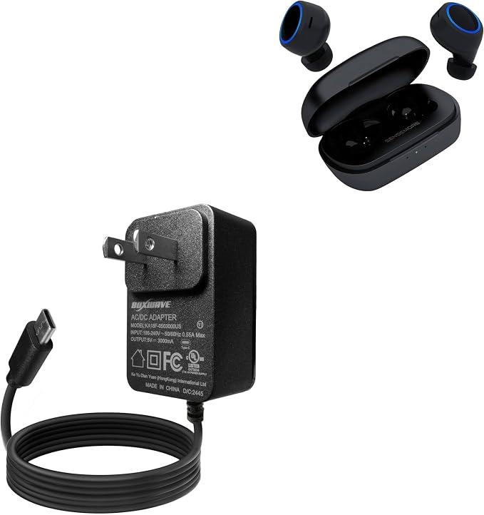 BoxWave Charger Compatible with Creative Labs Sensemore Air - Wall Charger Direct (15W) Rapid Charge Your Device with Built-in 3ft Cable