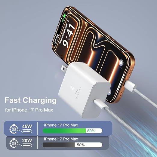 45W Super Fast Charger Type C for Galaxy S26 Ultra USB-C Charger Block with 10ft USB C to C Cable for Galaxy S25 FE S24 S23 Tab S11 S10 Android Phones 3Pack