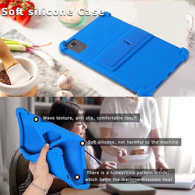 ATOOZ for Lenovo Idea Tab Plus Case 12.1 Inch 2025Black | Soft Silicone Shockproof Case for Lenovo Idea Tab Plus Tablet (TB361FU) with PC Bracket