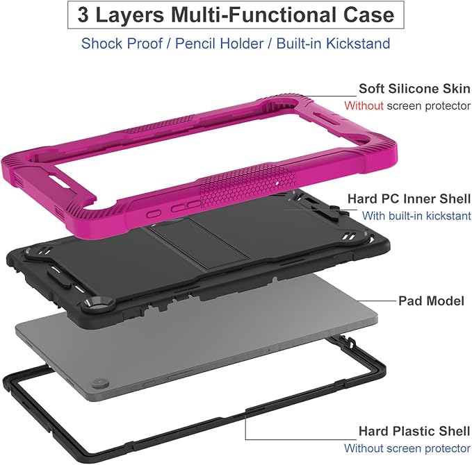 Case for T-Mobile REVVL Tab 2 Android 15 Tablet 10.1 inchHeavy Duty Shockproof Protective Cover with KickstandKids Friendly4 Corners Thicken ShockproofBlack