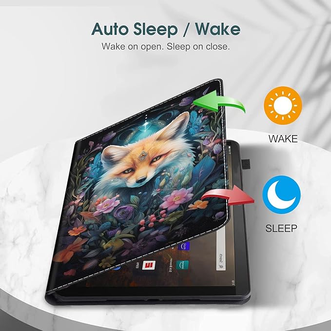 Case for All-New Amazon Fire HD 10 and 10 Plus Tablet (13th/11th Generation 2023/2021 Release) 10.1 - Slim Fit Standing Cover with Auto Sleep/Wake，Wolf