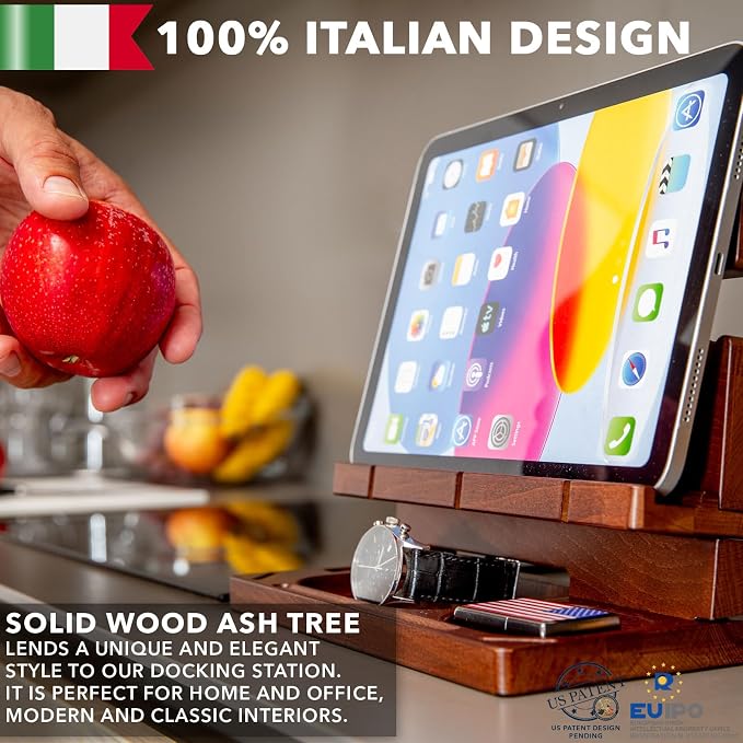 Greta Oto Wooden Personalized Docking Station gift for men Fathers Day Gift Personalized Gifts