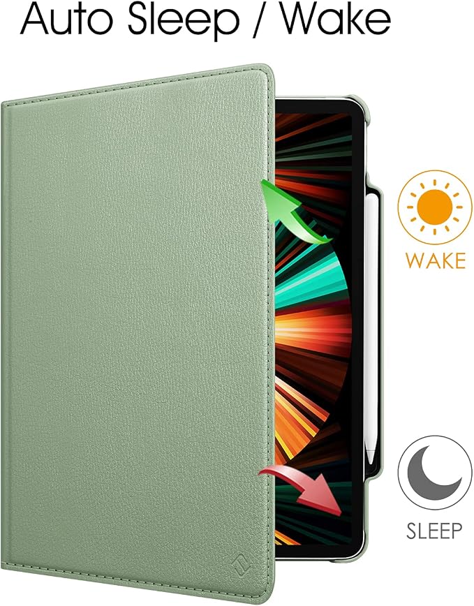 Fintie Rotating Case for iPad Pro 12.9-inch 6th/5th/4th/3rd Generation | 360° Swivel Stand Landscape &amp Portrait Viewing Shockproof Protective Cover Pencil Holder Auto Sleep/Wake Black