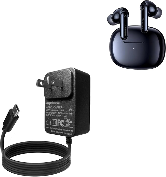 BoxWave Charger Compatible with Tranya Nova - Wall Charger Direct (15W) Rapid Charge Your Device with Built-in 3ft Cable