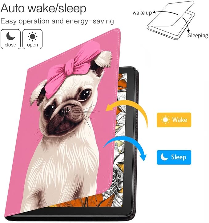 Case for Samsung Galaxy Tab A 8.0 2019 (SM-T290/T295/T297) Slim Lightweight PU Leather Stand Cover with Auto Wake/Sleep for Galaxy Tab A 8.0 Inch Abstract Watercolor Art Dogs