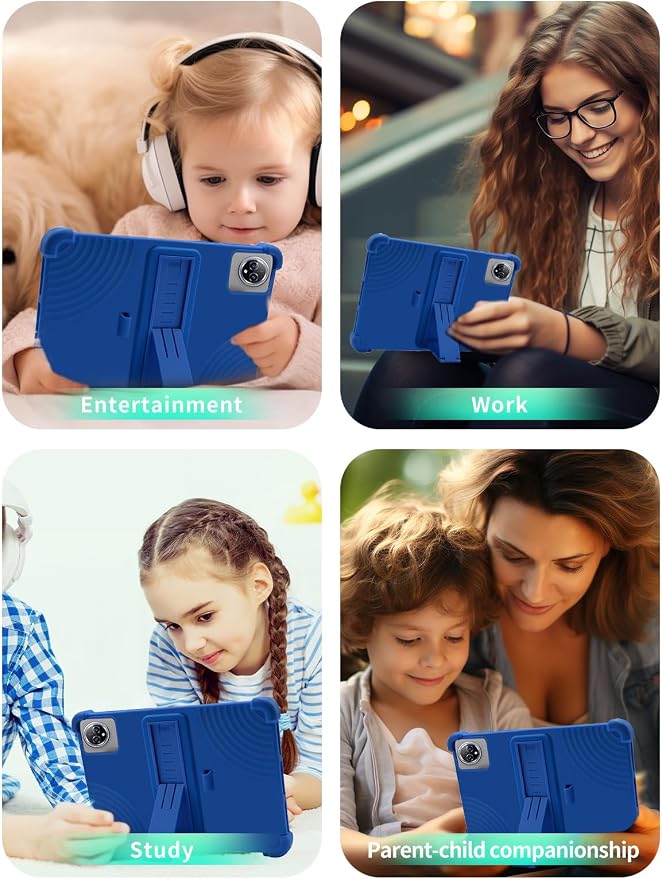 Case for Raemond K80 Tablet 10 Inch Android 15WUNIAK Hollow Back DesignHeat Dissipation Shockproof Lightweight Adjustable Kickstand Silicone Shell&ampKids Friendly Soft CaseBlack