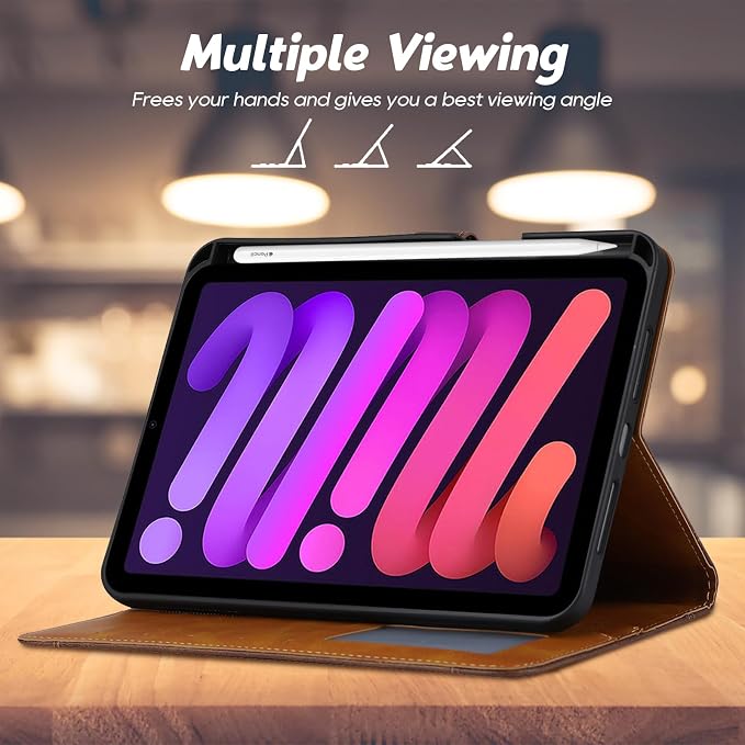 Flip Case for Apple iPad 10.2 9th 8th 7th Generation 2021/2020/2019 Pencil Holder Smart Cover Auto Sleep Wake Protective Documents Pocket Stand Snap Closure Case for iPad 10.2 Inch Black