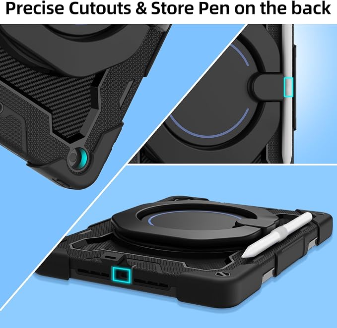 for iPad 9th 8th 7th Generation Case(iPad 10.2 inch) for Kids | 15ft Drop Protection Rugged with 360 Kickstand Handle Shoulder Strap，HD Screen Protector，Shockproof (2021/2020/2019 Release)