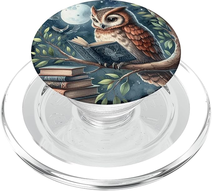 Book Owl Bookish PopSockets PopGrip for MagSafe