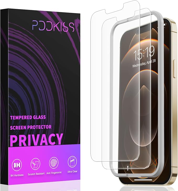 PDDKISS 2 Pack Screen Protector for iPhone 12/iPhone 12 Pro (2020) 6.1 inch Shatterproof Tempered Glass
