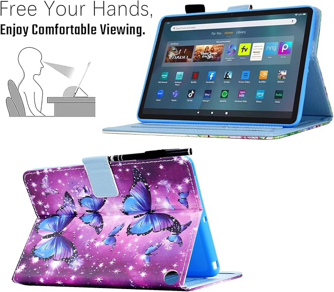 Kindle Fire Max 11 Case 13th Generation 2023 Release Fire Max 11 Tablet Case Embossed Suede Leather Folio Stand Cover with Auto Wake/Sleep &amp Card Slot &amp Pen Holder Brown Bird Flower Embossi