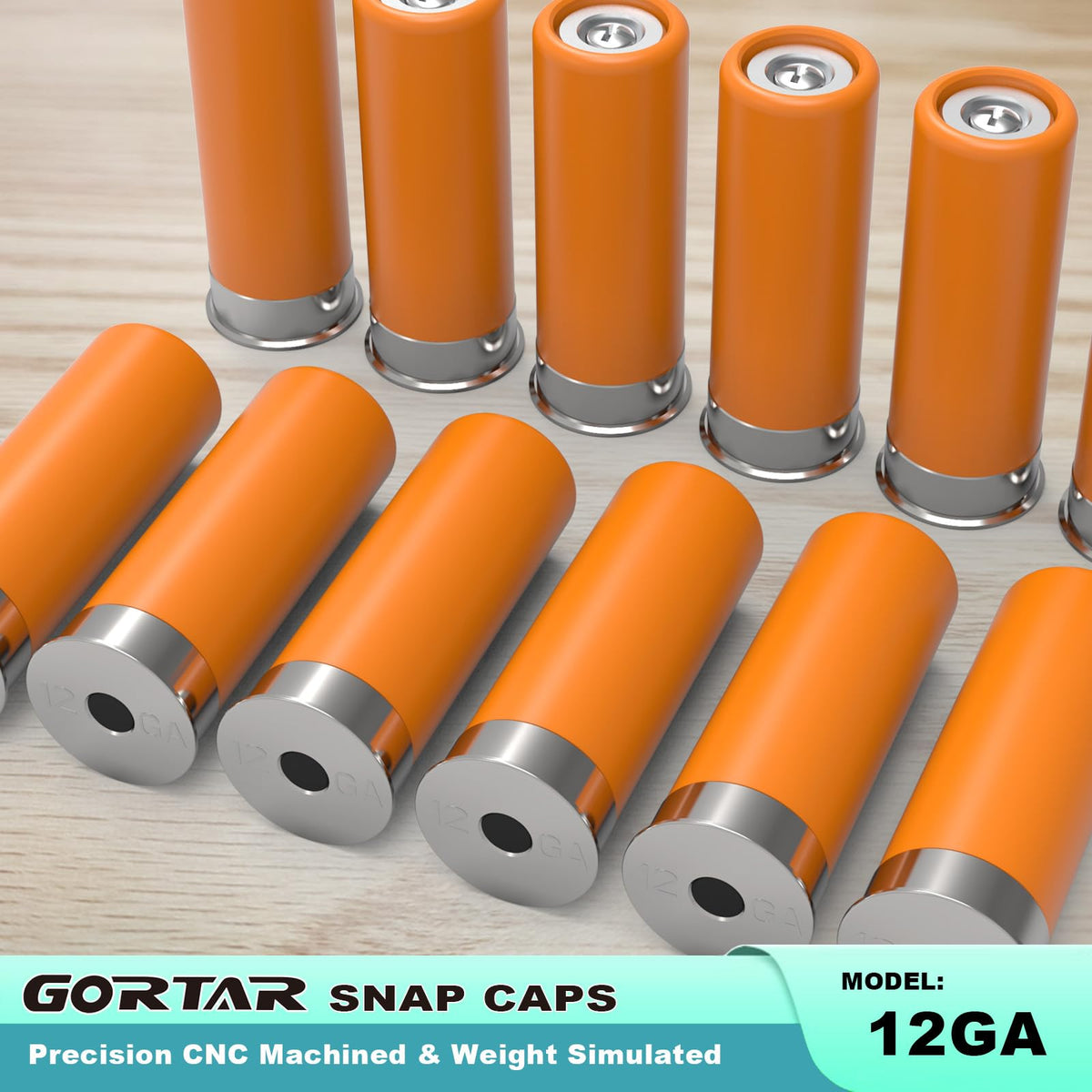GORTAR 12GA Snap Caps Training Dummy Rounds Practice Safe Loading Firing Close to Real Weight -12 Pcs