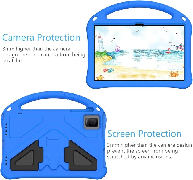 for Revvl Tab 2 Case 2025 Kids EVA Cover with Strap Handle Stand for Tmobile Revvl Tab 2 Case 10.1'' Black