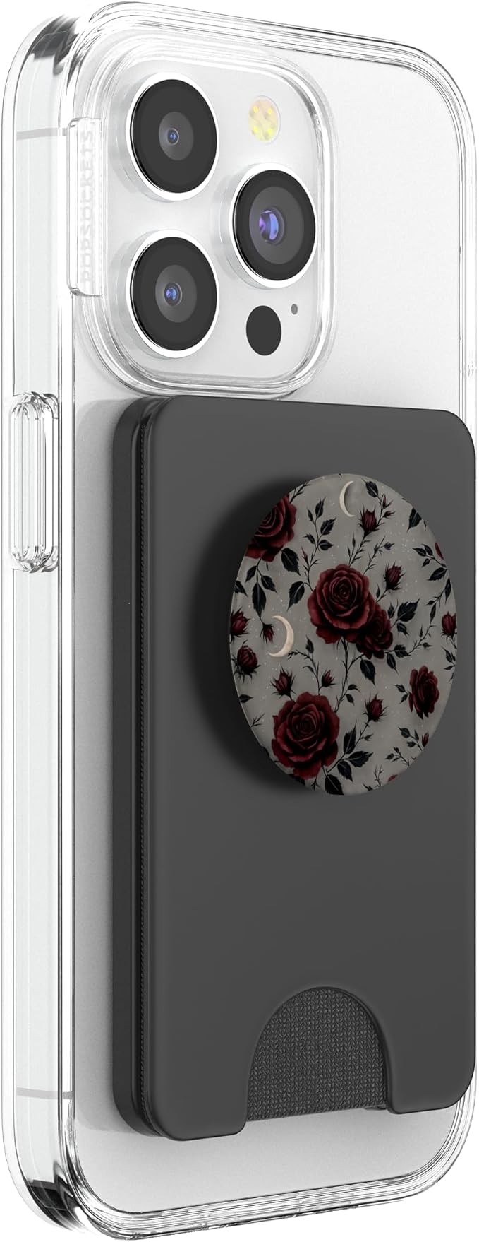 Dark Red Rose Floral Pattern PopSockets Adhesive PopGrip