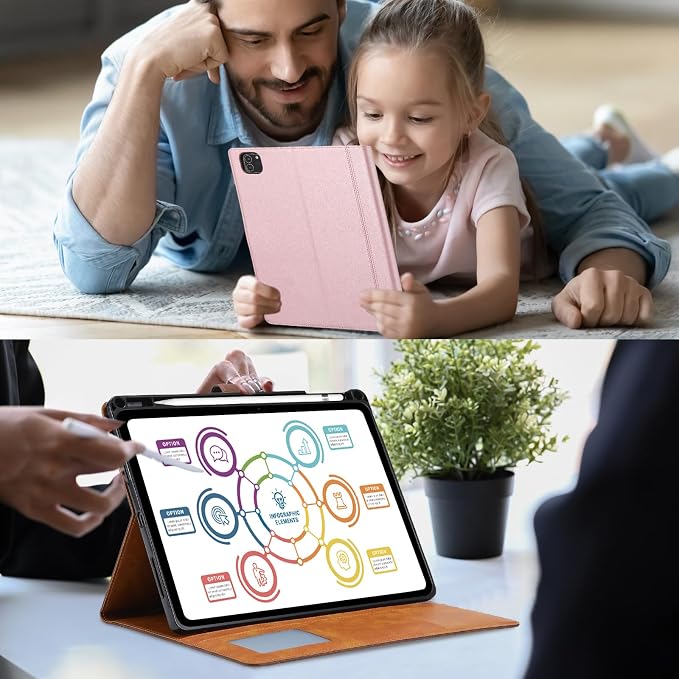 Flip Case for Apple iPad 10.2 9th 8th 7th Generation 2021/2020/2019 Pencil Holder Smart Cover Auto Sleep Wake Protective Documents Pocket Stand Snap Closure Case for iPad 10.2 Inch Black
