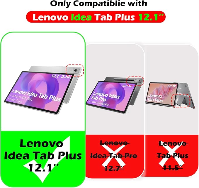 YRH for Idea Tab Pro 12.7 inch Case 2025 with Pen Holder Soft TPU Back Tablet Cover Case with Auto/Sleep (Black)