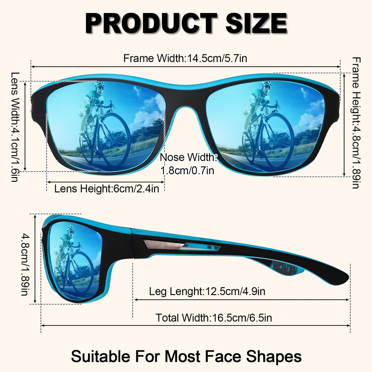 JATEBI 3 Pack Polarized Sunglasses for Men Women