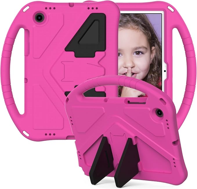 Galaxy Tab A9+ Case Kids Friendly EVA Rubber Stand Handle Grip Shockproof Protective Lightweight Cute Case Cover for Galaxy Tab A9 Plus 11 SM-X210 X215 X217 - Black