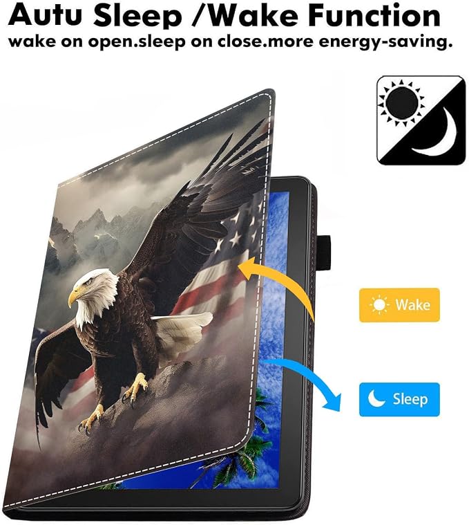 Case for Amazon Kindle Fire HD 8/Fire HD 8 Plus Tablet (12th/10th Generation 2024/2022/2020 Release) Slim PU Leather Cover with Card Slot &amp Auto Wake/Sleep African American Women