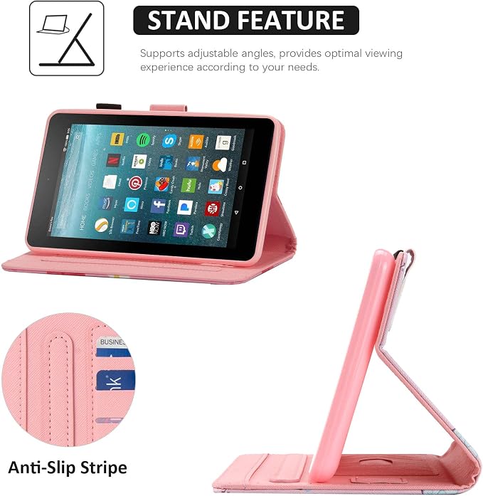 Case for Kindle Fire 7 TabletDteck Full Protective Flip Adjustable Stand Auto Wake/Sleep Smart Cover with Pencil Holder for Kindle Fire 7 Tablet 9th/7th/5th Generation 2019/2017/2015 ReleaseKing Dog