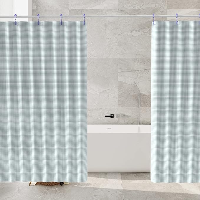 Shower Curtain Hooks, Goowin Shower Curtain Rings, Stainless Steel Shower Curtain Hooks Rust Proof Free Sliding Double Shower Hooks for Curtain, Shower Curtains & Liners (Purple)