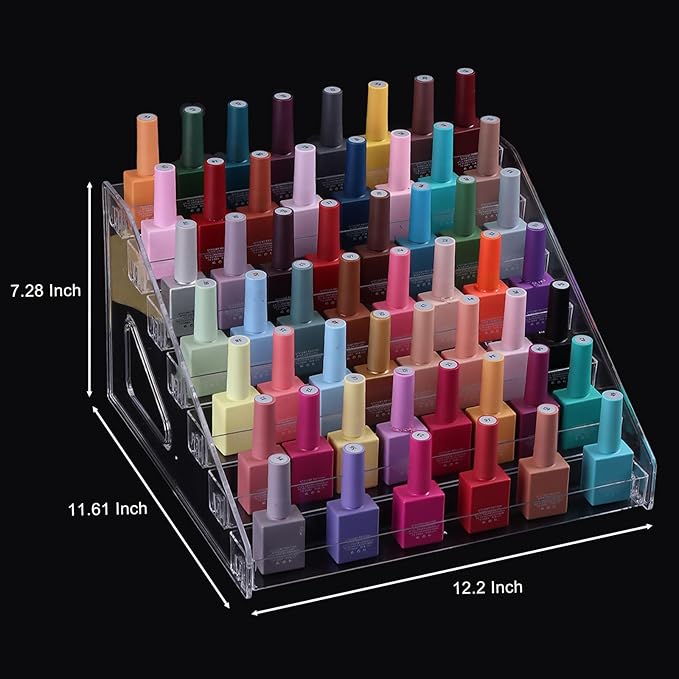 Nail Polish Organizer Clear Acrylic Eyeglasses Display Holder Essential Oil Storage Rack Makeup Stand Tray - 7 Layer