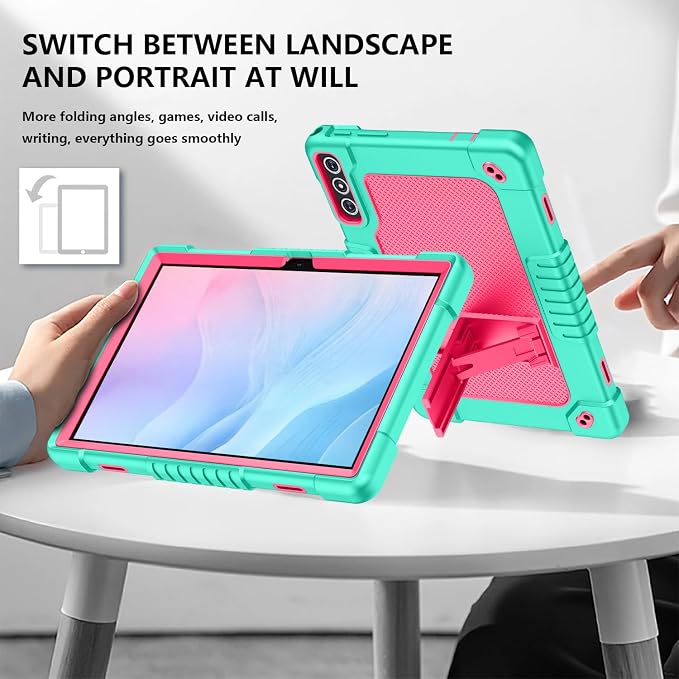 Case for KADYBE D106 Tabletfor MEIZE D106 Tablet CaseShockproof Hybrid Case with Shoulder Strap for VOZIZOV D106 Android 14/KADYBE D106/MEIZE D106/FEONAL 10.1 inch 2024 Tablet (Black)