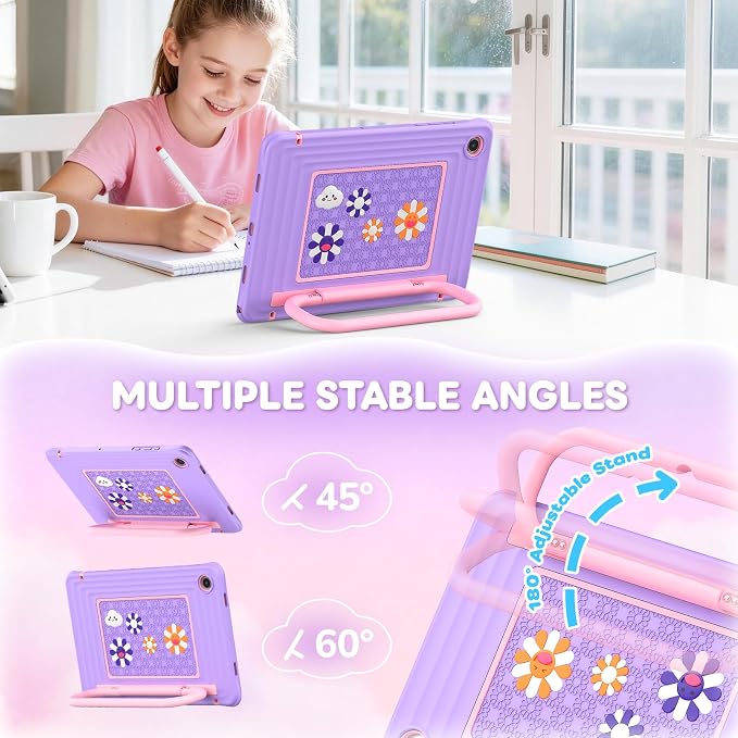 SEYMAC Case for Samsung Galaxy Tab A11+/A9+ Plus 11 for Kids Black | Heavy Duty Shockproof Built-in Screen Protector Rotating Stand Handle and Shoulder Strap