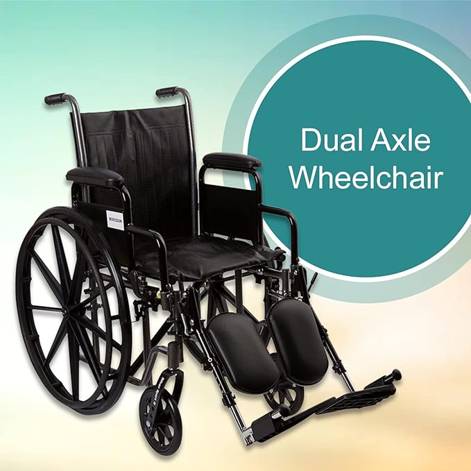 McKesson Wheelchair, Swing Away Foot Leg Rest, Elevating Leg Rest, Fixed Arm, 16 in Seat, 250 lbs Weight Capacity, 1 Count