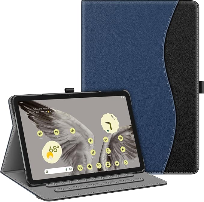 Fintie Case for Google Pixel Tablet 11 inch 2023 Multi-Angle Viewing | Protective Stand Cover with Pocket &amp Pencil Holder Compatible with Charging Speaker Dock Blossom