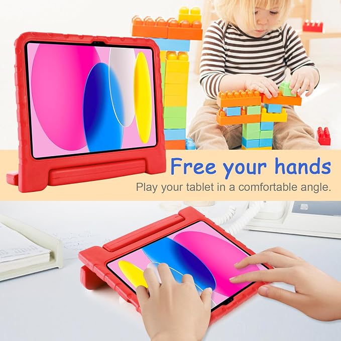Kids Case for iPad Pro 11 M5/M4 &amp iPad Air 11 (2026/2025/2024) Shockproof Case with Pencil Holder Techcircle Light EVA Foam Handle Stand Bumper Protective Child Friendly Drop Proof Cover Black